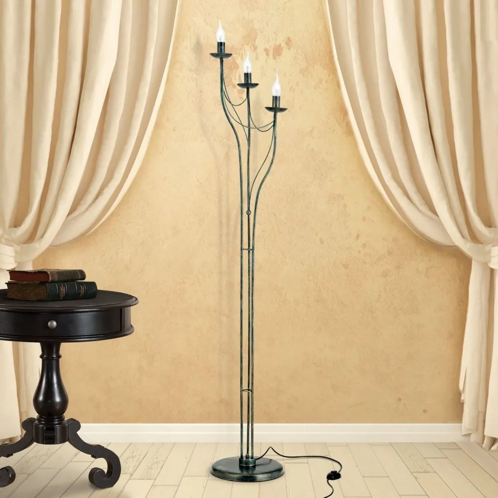 Lampadar design rustic cu 3 brate Vela, Antik