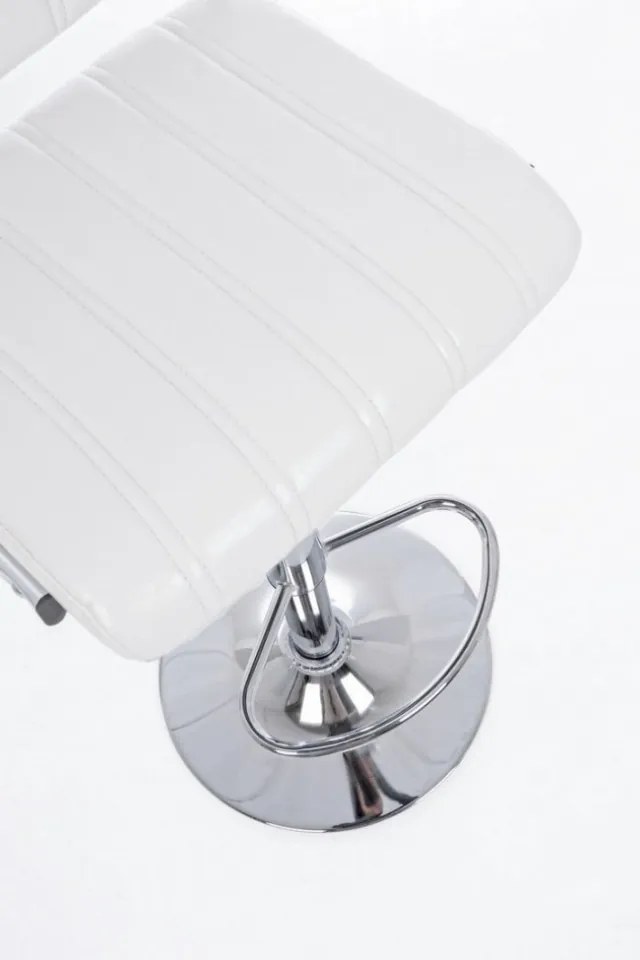 Scaun bar alb din piele ecologica si metal, Barclay Bizzotto