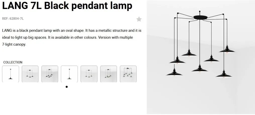 Lustra cu 7 Pendule design industrial LANG negru