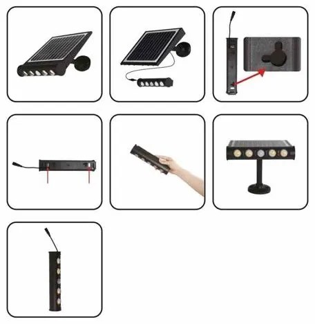 Lampă solară LED de perete cu senzor mișcare LED/8W/3,7V 4000 mAh 4000K IP65