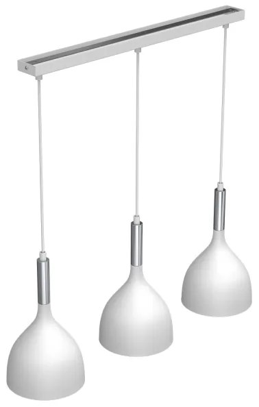 Lustră pe cablu NOAK 3xE27/60W/230V albă/aurie