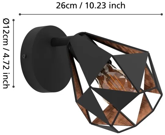 Spot de perete Eglo 43715 CARLTON 1xE27/40W/230V