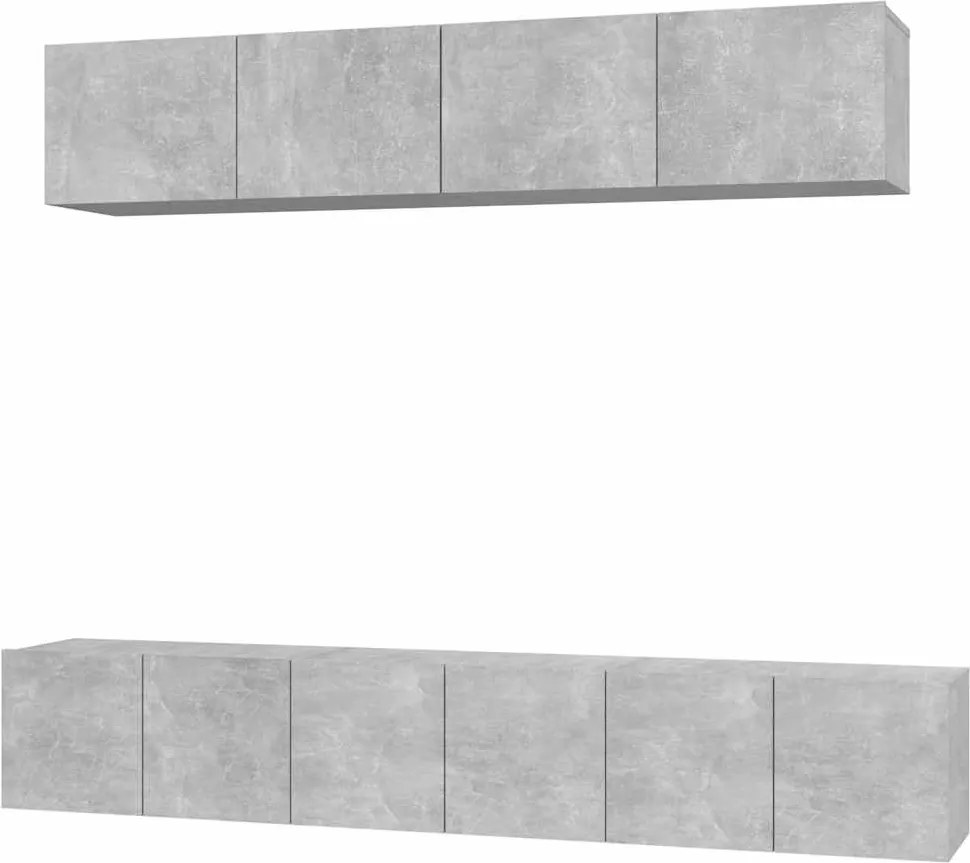 vidaXL Set dulap TV, 5 piese, gri beton, lemn prelucrat