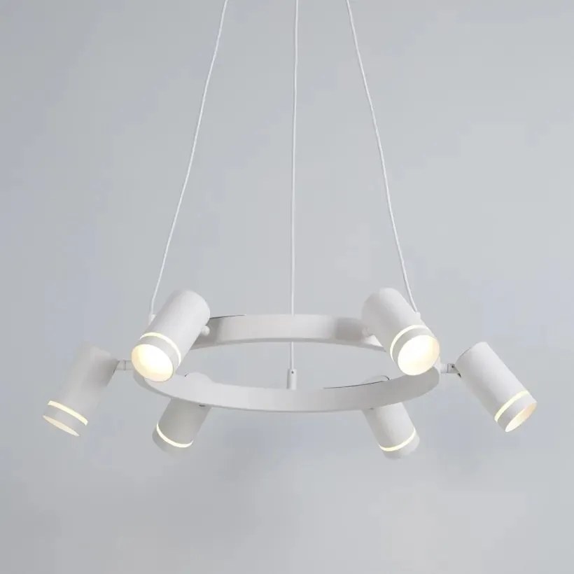 Lustra LED suspendata cu 6 spoturi directionabile, Laser alb