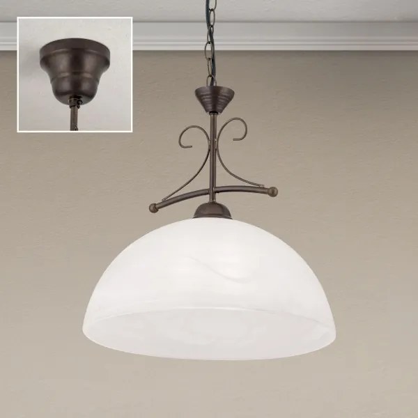 Orion - Lustra pe lanț RULA 1xE27/40W/230V, diametru 35 cm, alb/bronz