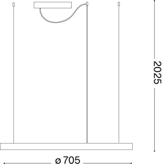 Ideal Lux - Lustră LED suspendată pe cablu ORACLE SLIM, 37W, 230V, 3000K, Ø 70 cm, albă