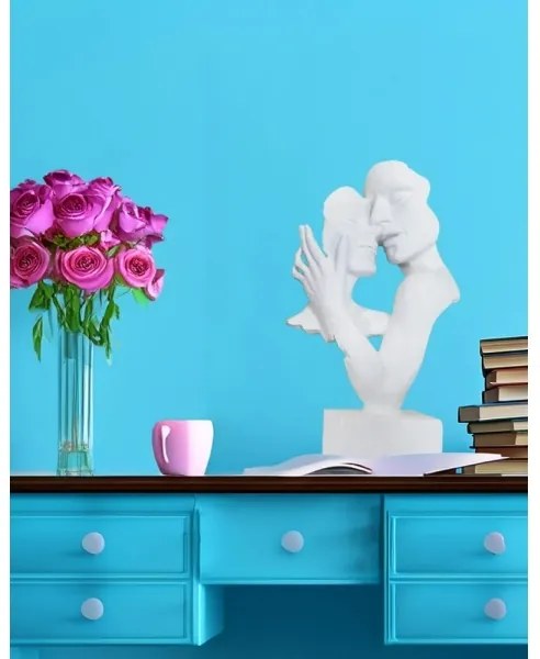 Decorațiune de masă din rășină, 29x9x17 cm, albă