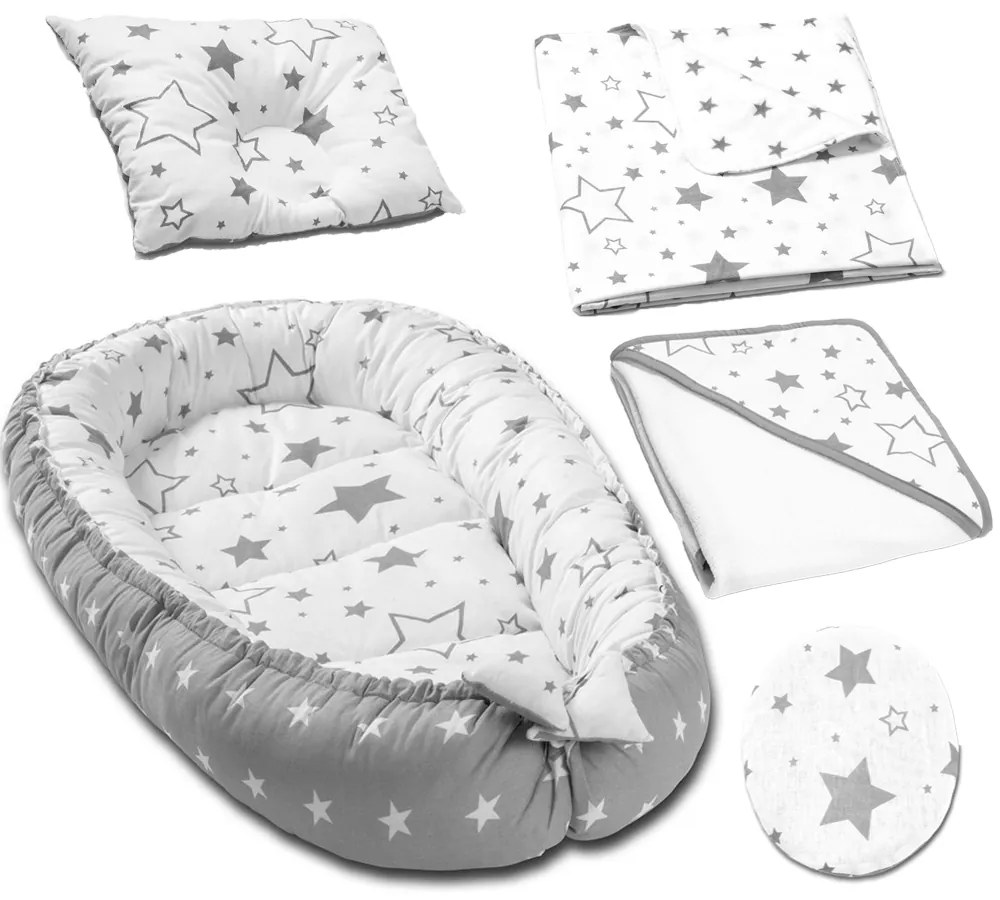 Set 5 piese Bebe Nou-Nascut Kidizi Galaxy Grey