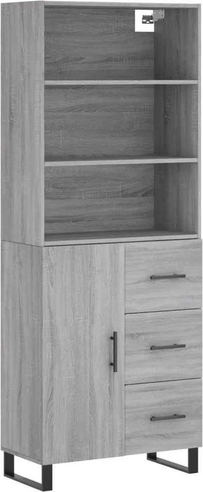 vidaXL Dulap înalt, gri sonoma, 69,5x34x180 cm, lemn compozit