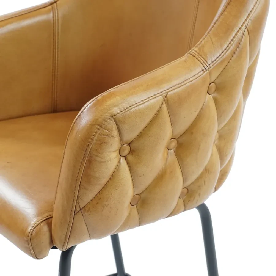 Scaun pentru bar din piele naturala ✔ model DELIO 65