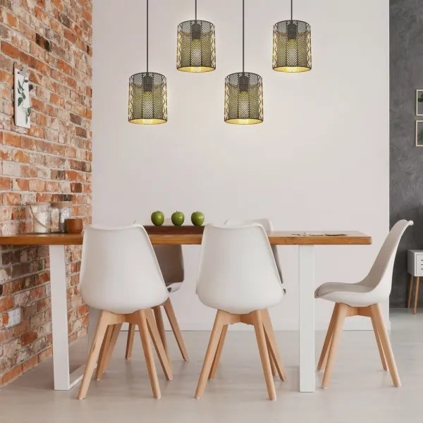 Lustră pe cablu Globo 15450-4H ABINY 4xE27/60W/230V auriu/negru