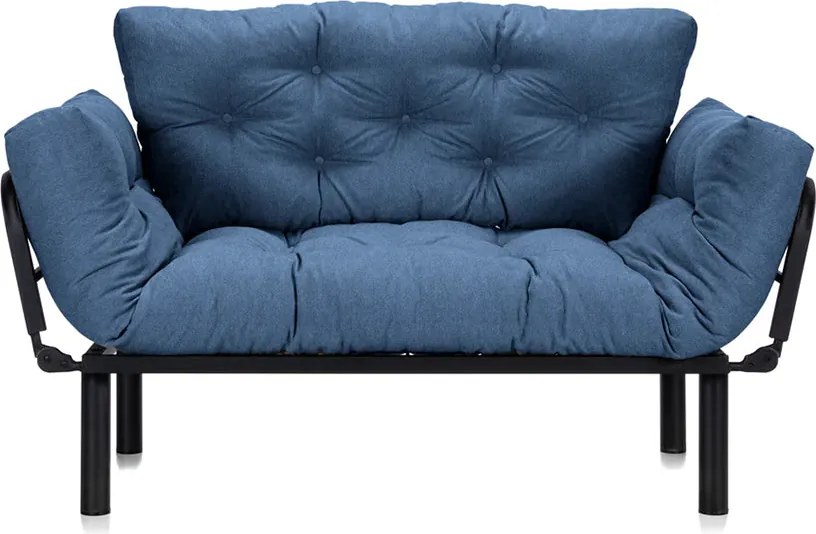 Canapea Extensibilă 2 locuri SUNNY, pentru terasă, 155x70x85 cm, Albastru-Impermeabil