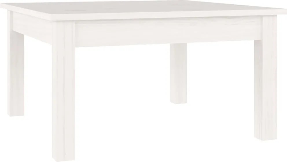 vidaXL Măsuță de cafea, alb, 55x55x30 cm, lemn masiv de pin