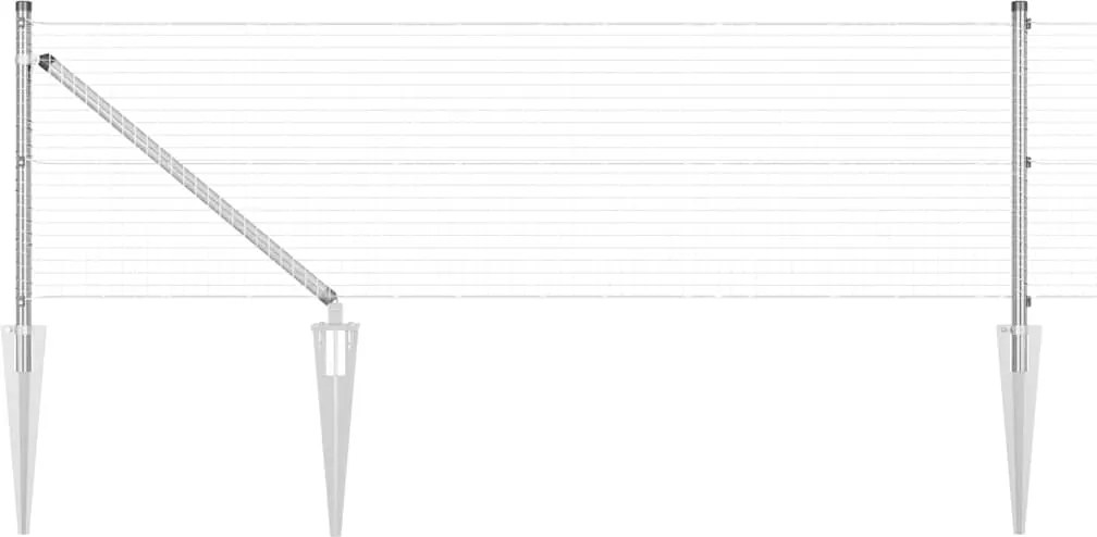 vidaXL Stâlp de gard. Argintiu 100 x 0,5 m (plasă de 25 x 25 mm) Oțel