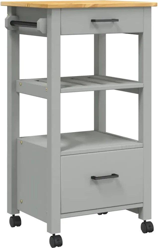 vidaXL Cărucior de bucătărie „MONZA”, 48x40x88,5 cm, lemn masiv de pin