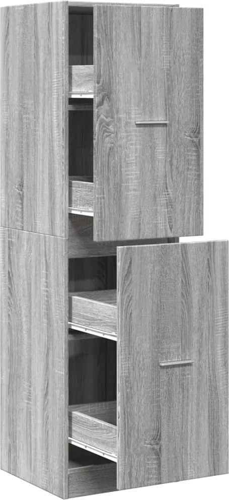 vidaXL Dulap de farmacie, sonoma gri, 40x41x144,5 cm, lemn prelucrat