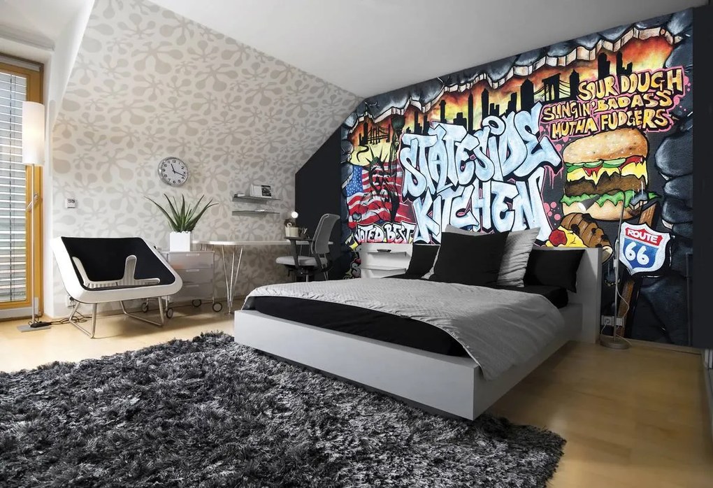Fototapet - Cel mai bun burger - Graffiti (254x184 cm)