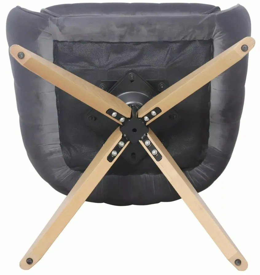 Scaun rotativ Azalia D velvet gri Blu14