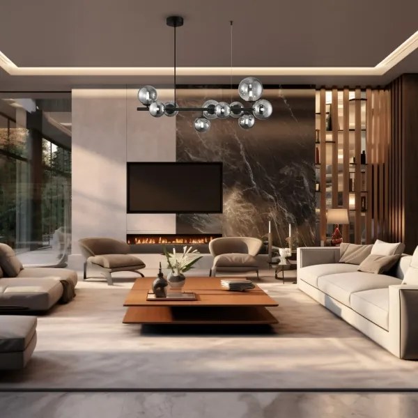 Lustră pe cablu MILA 10xG9/9W/230V negru/gri