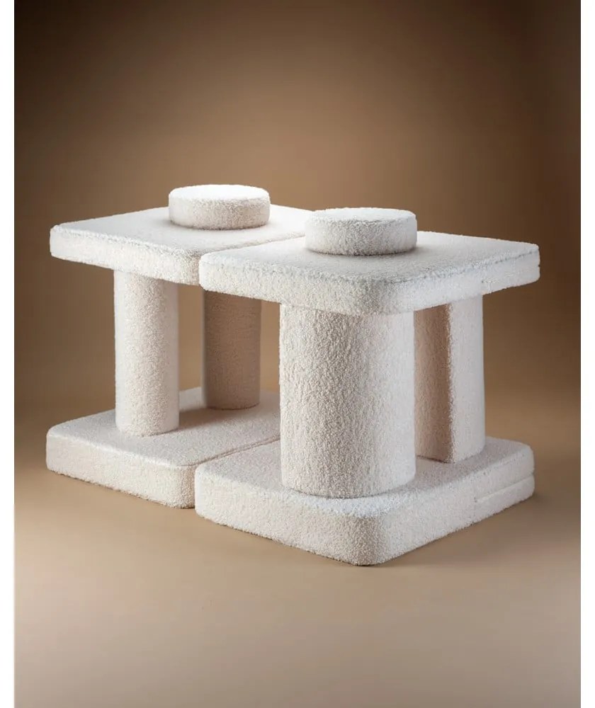 Canapea pentru copii crem cu tapițerie din țesătură bouclé 132 cm Settee – Wigiwama