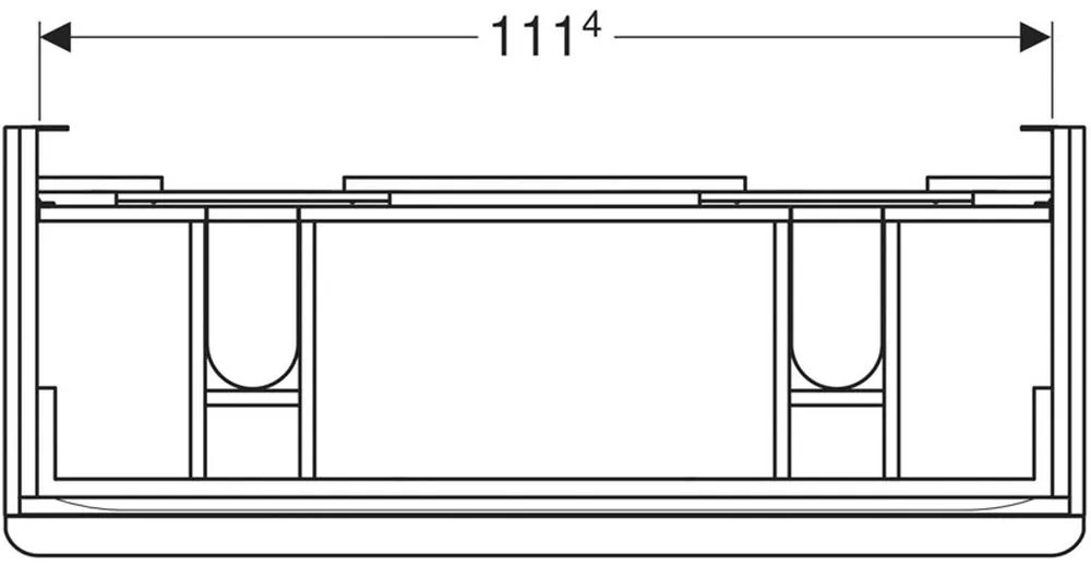 Dulap pentru lavoar, 1184x470x617 cm, 2 sertare, alb lucios alb mat