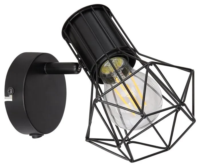 Aplica de perete design industrial PRISKA negru