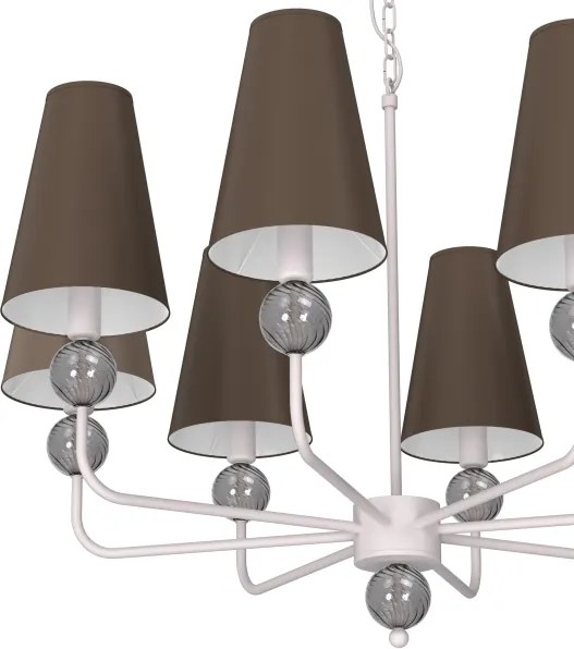 Candelabru cu lanț GRENADA 8xE14/15W/230V gri