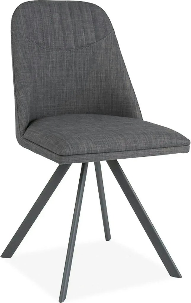 Scaun tapitat Milton, gri, stofa clasica/metal, 46X45X88 cm