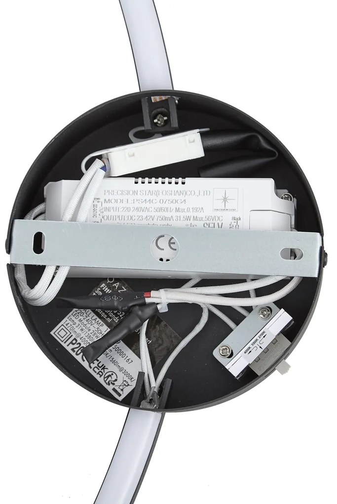 Lampă de perete de design neagră 67cm incl. LED cu 3 trepte de intensitate luminoasă - Anello