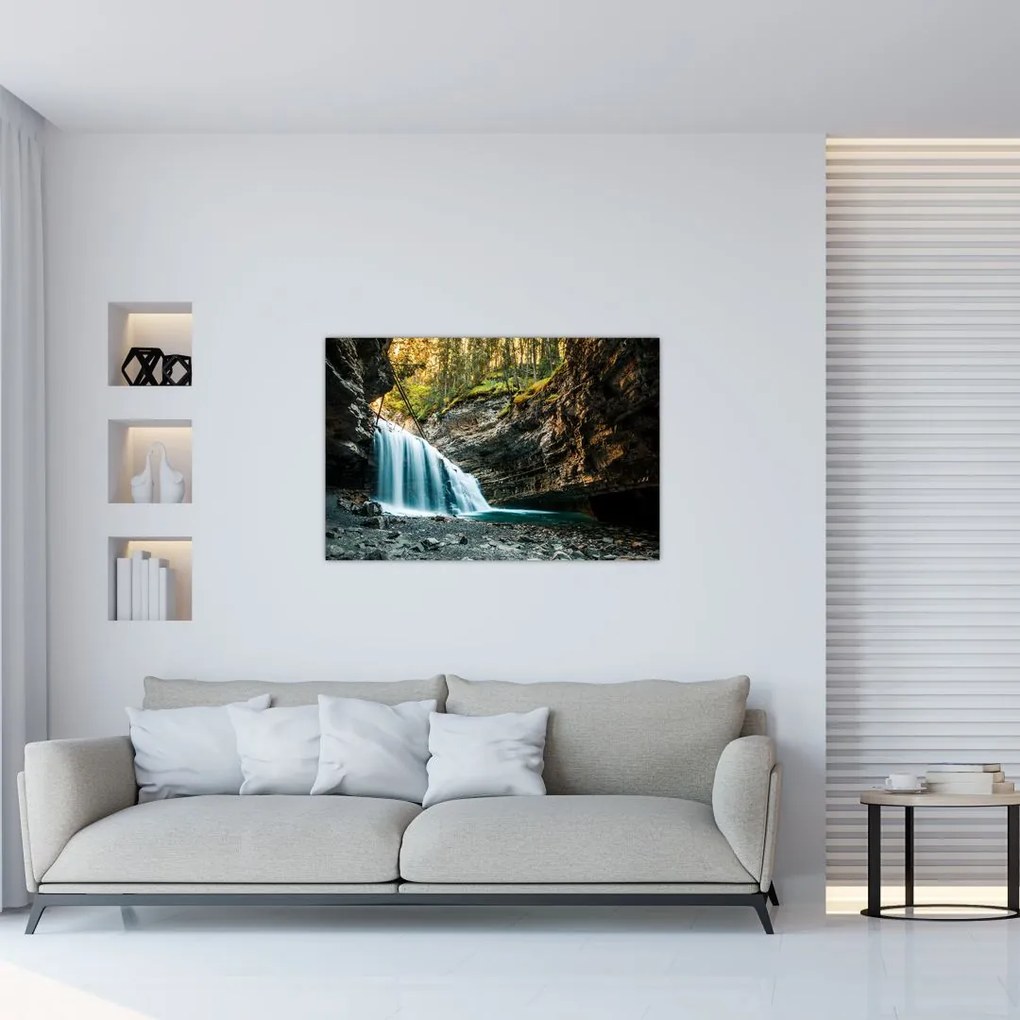 Tablou cu cascada de pădure (90x60 cm)