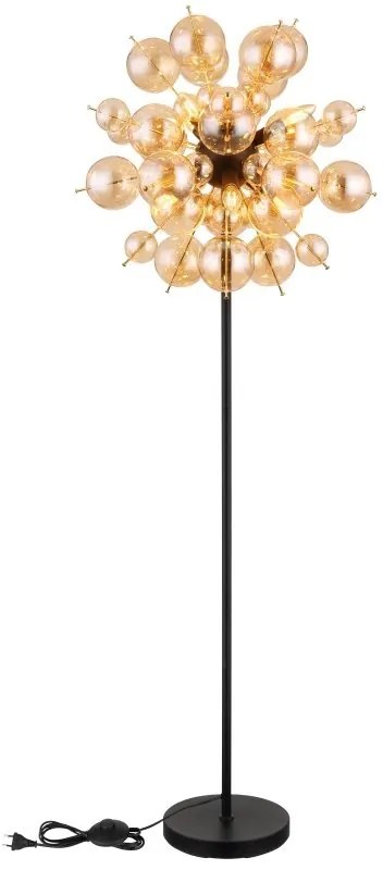 Lampadar design modern UDO 6L negru/chihlimbar