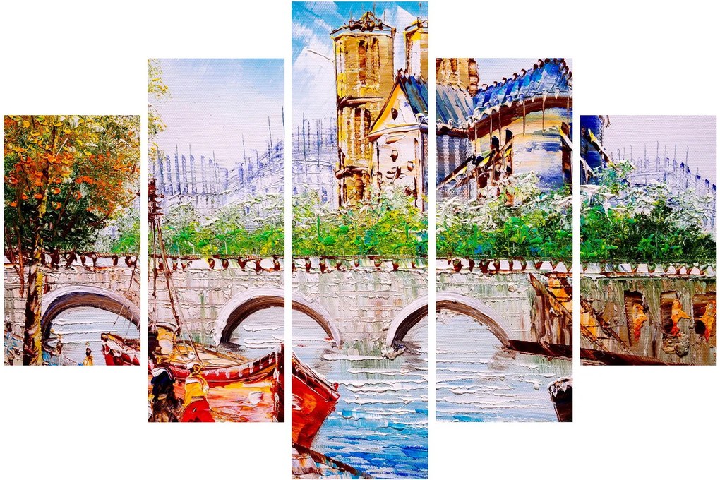 Tablou - Pictură în ulei a orașului (150x105 cm)