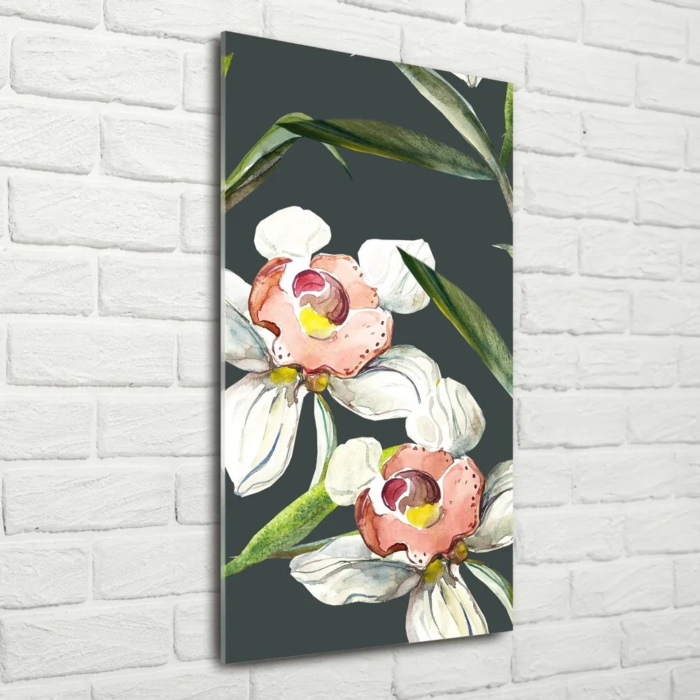 Tablou pe pe sticlă model floral