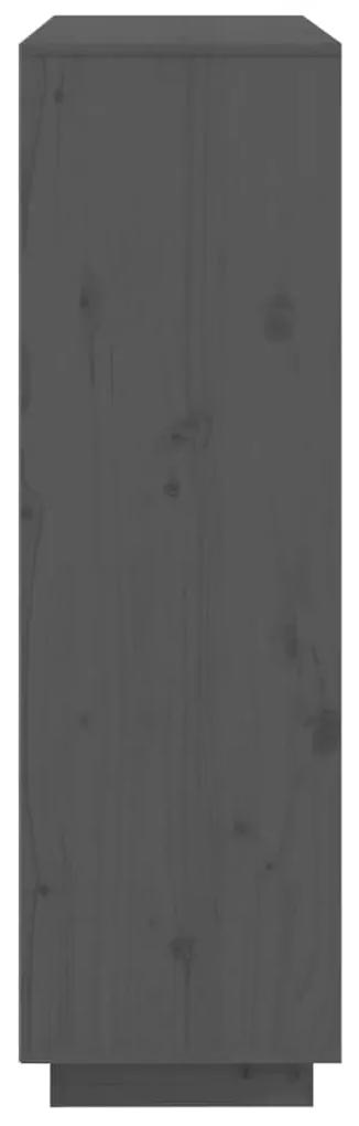 Dulap inalt, gri, 110,5x35x117 cm, lemn masiv de pin 1, Gri