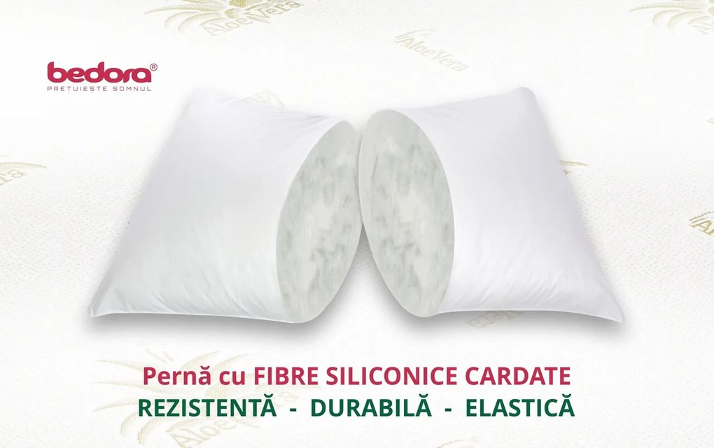 Pachet saltea Bedora Confort Relax Aloe Vera 160 x 200 cm + pilota + perne, spuma memory