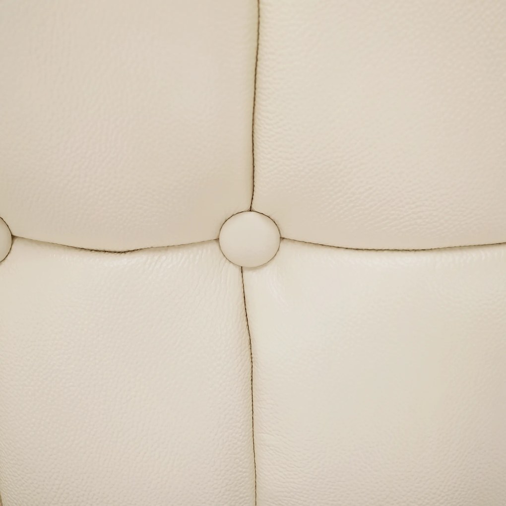 Fotoliu design, piele / piele ecologică, crem / negru, LINSY