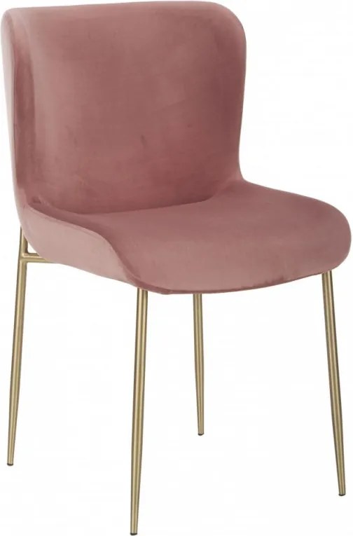 Scaun Tess din catifea roz, 84 x 48 cm
