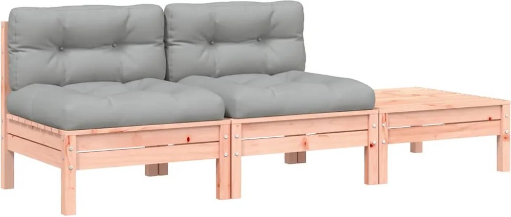 vidaXL Canapea de grădină cu perne și taburet, 2 locuri