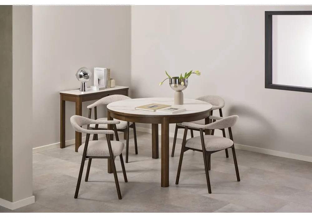 Masă de dining rotundă extensibilă cu blat ceramic ø 120 cm Southampton – Actona