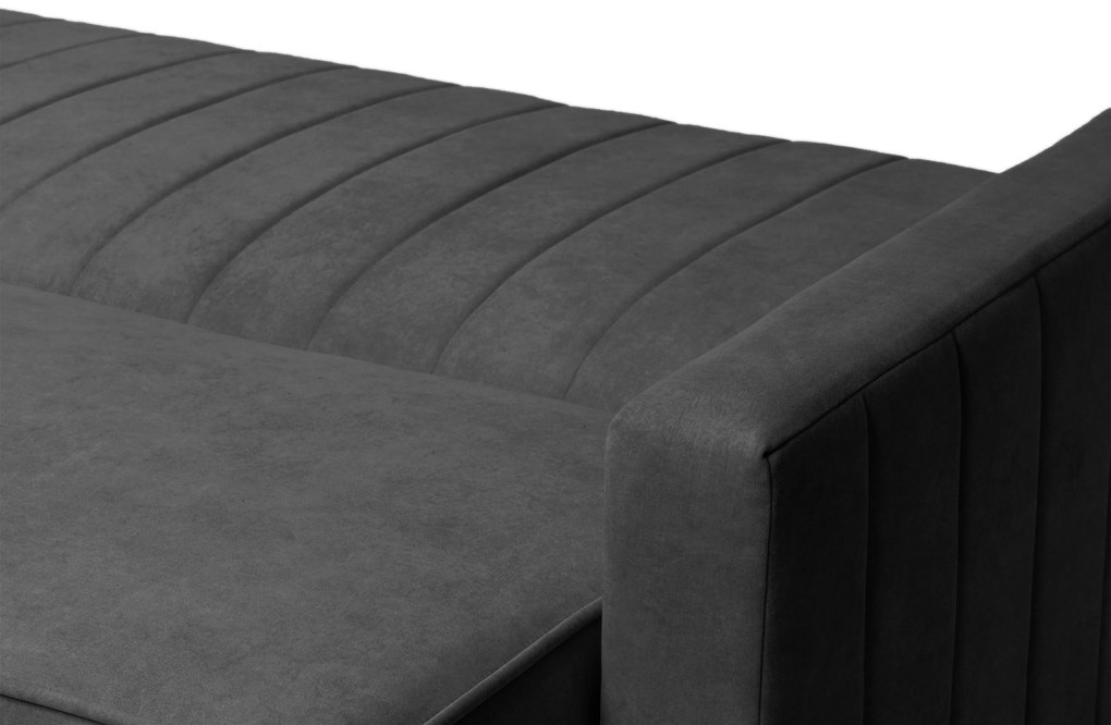 Canapea extensibilă Wars - catifea gri închis Kronos 34 / picioare wenge
