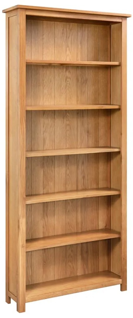 288474 vidaXL Bibliotecă cu 6 rafturi, 80 x 22,5 x 170 cm, lemn masiv stejar