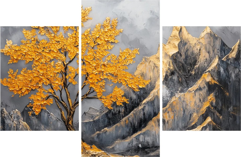 Tablou – Arbore auriu în munți (90x60 cm)