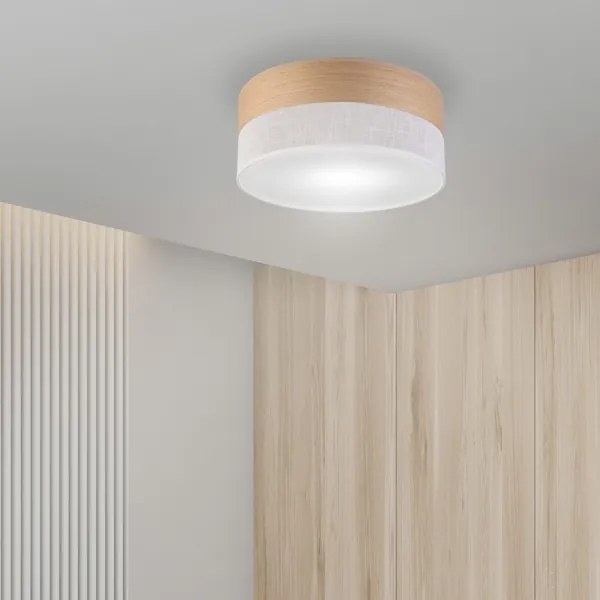 Plafonieră SIRJA WOOD 1xE27/15W/230V d. 35 cm alb/stejar