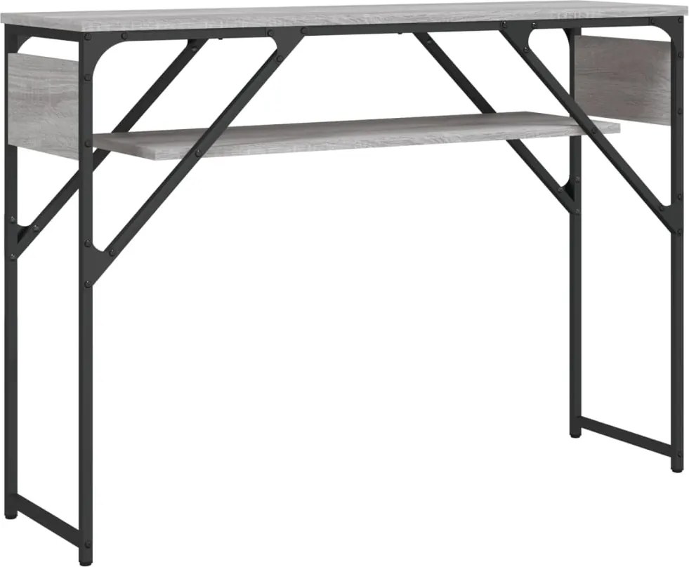 vidaXL Măsuță consolă cu raft gri sonoma 105x30x75 cm lemn prelucrat