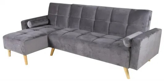 Canapea maloni extensibila pe stânga, 3 locuri, gri