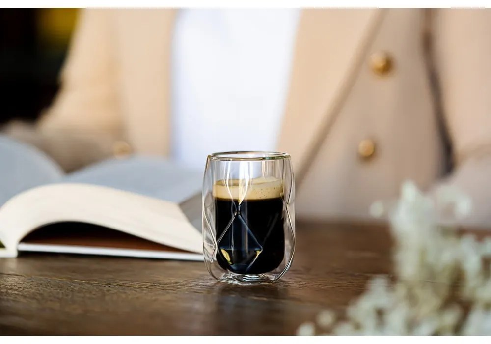 Căni 2 buc. pentru espresso/cu perete dublu 100 ml Geo – Vialli Design