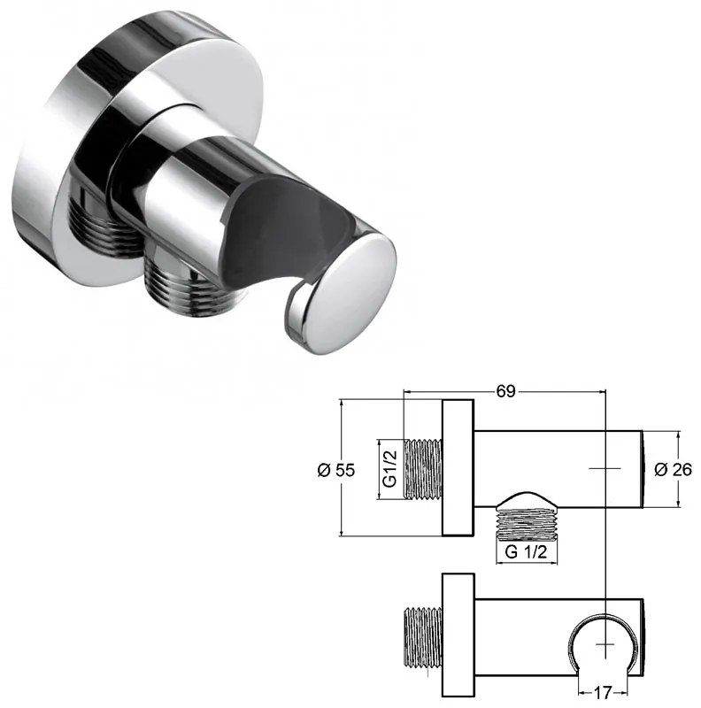 Set de dus, Kludi, Bozz, 7 in 1, crom