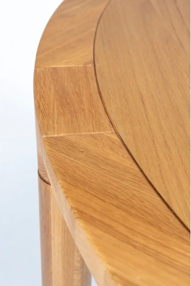 Masă de dining rotundă cu aspect de lemn de stejar ø 128 cm Storm – Zuiver