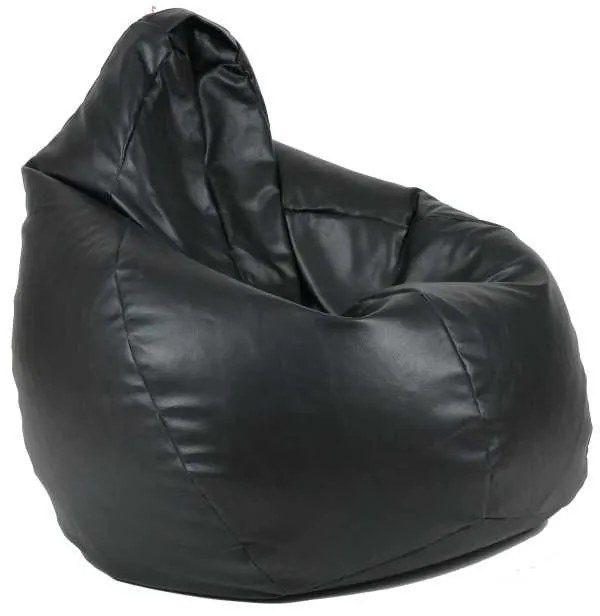 Fotoliu Nirvana Hobbit Pufrelax, Material Piele ecologica - Negru