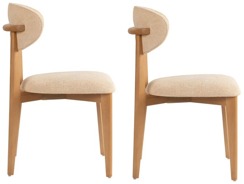 Set de scaune de sufragerie Lionte Beige și LightOak, 2 bucăți